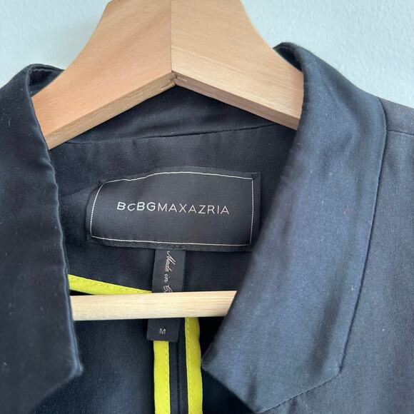 BCBGMAXAZRIA Arelia Silk Blend Zip Waist A-Line Essential Jacket Black M - Picture 5 of 7